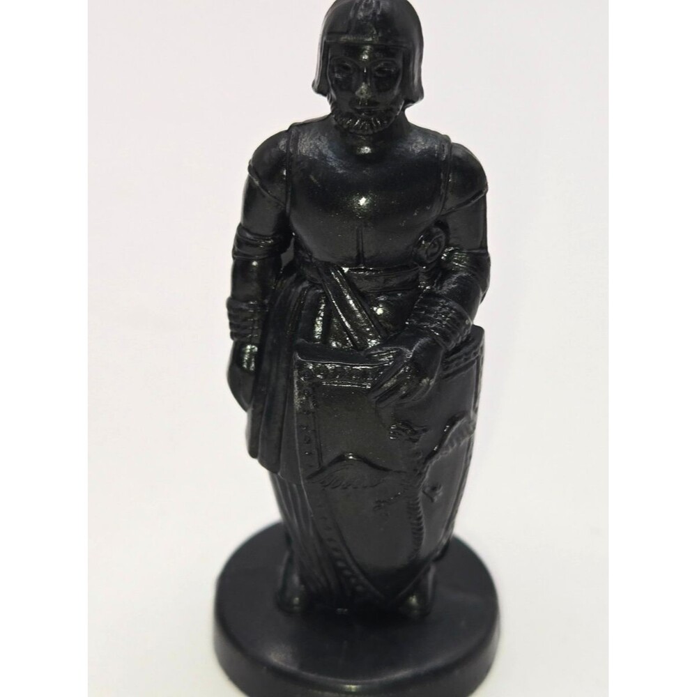 Vintage 1960s ROXY Black Knight Chess Piece Replacement – Armored Knight on Rear